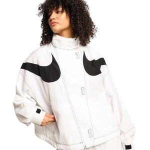 Nike Swoosh Pack Repel Woven Zip-Through Jacket White Black Large